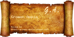 Gromen Appia névjegykártya